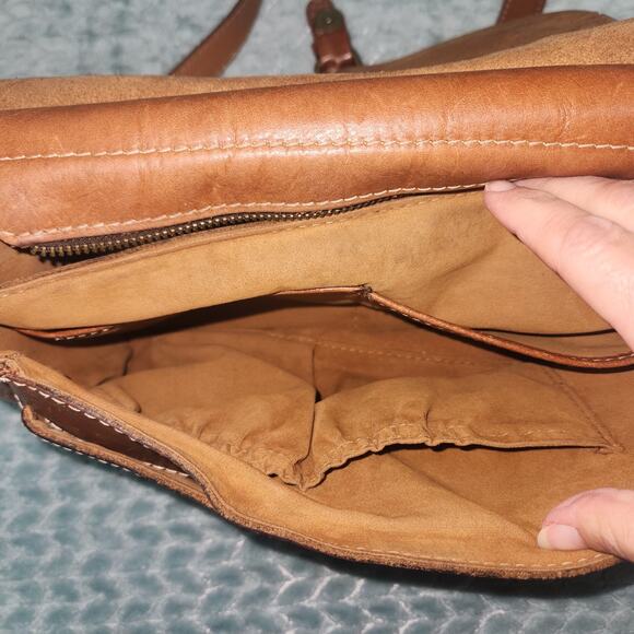 Patricia Nash Purse Leather London Saddle Bag Brown Crossbody - Picture 11 of 16